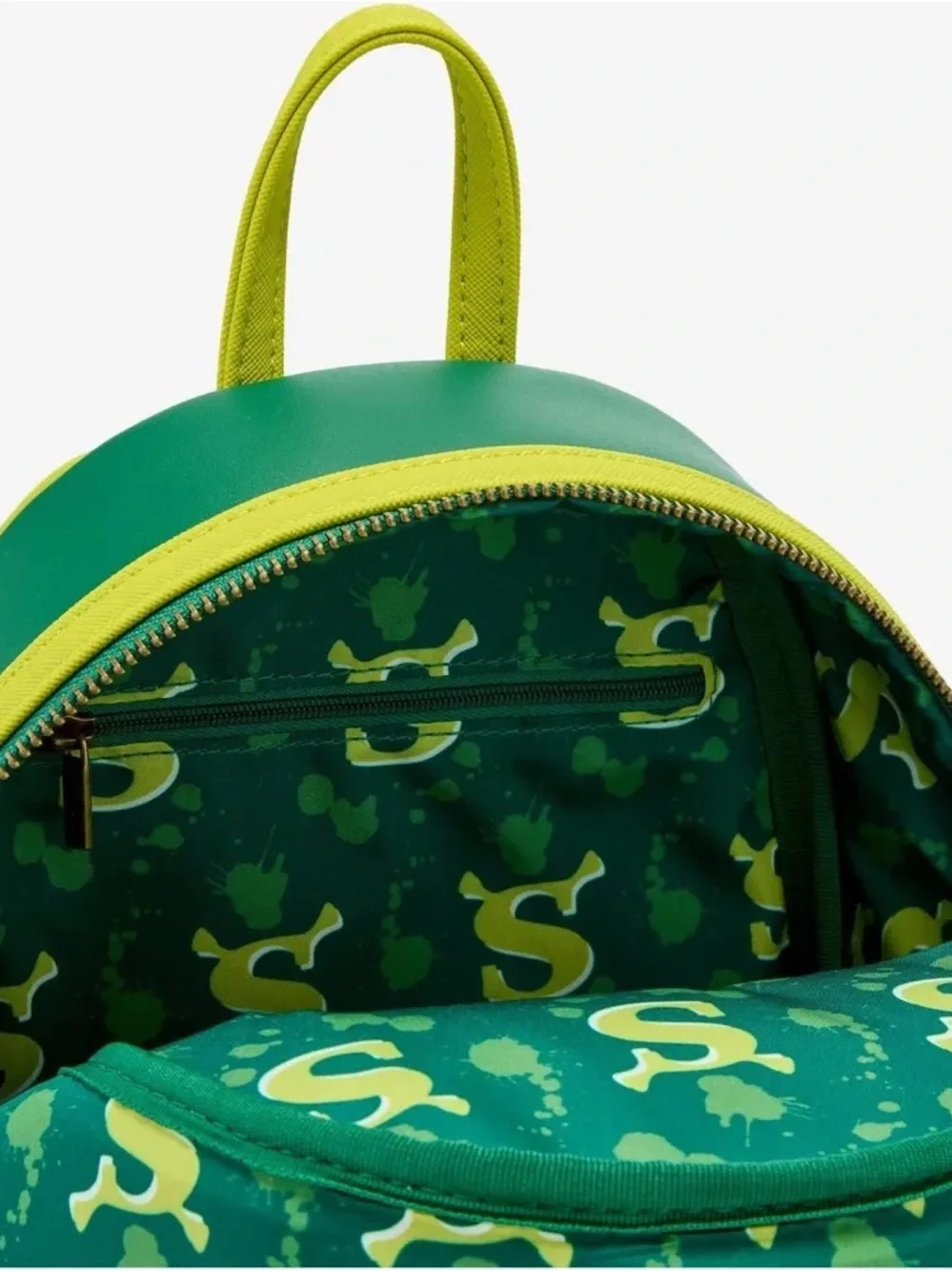 Loungefly Green & Yellow Shrek Forest Mini Backpack